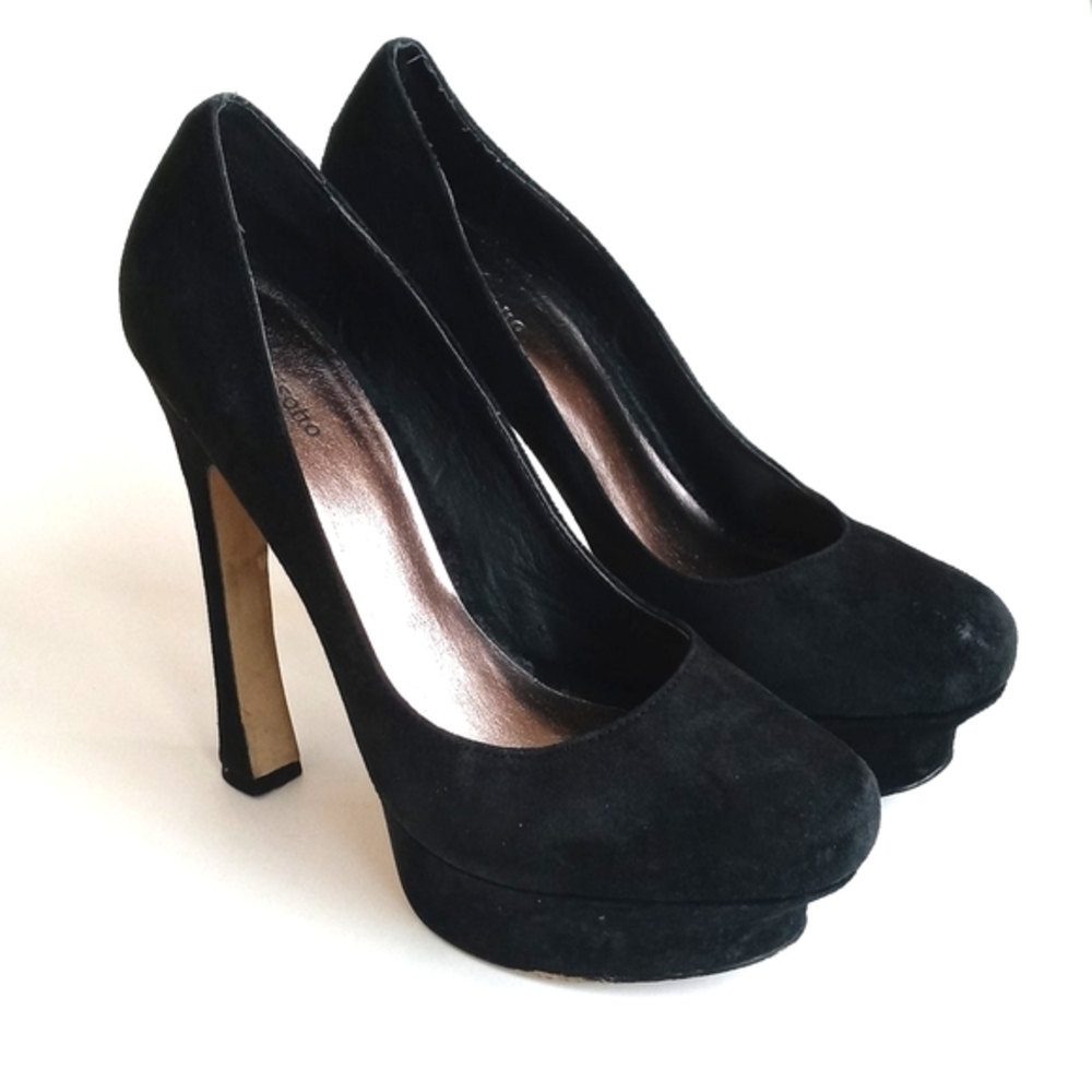 Zigi Soho Women’s Elegant Black Suede Leather Platform Heels 7.5